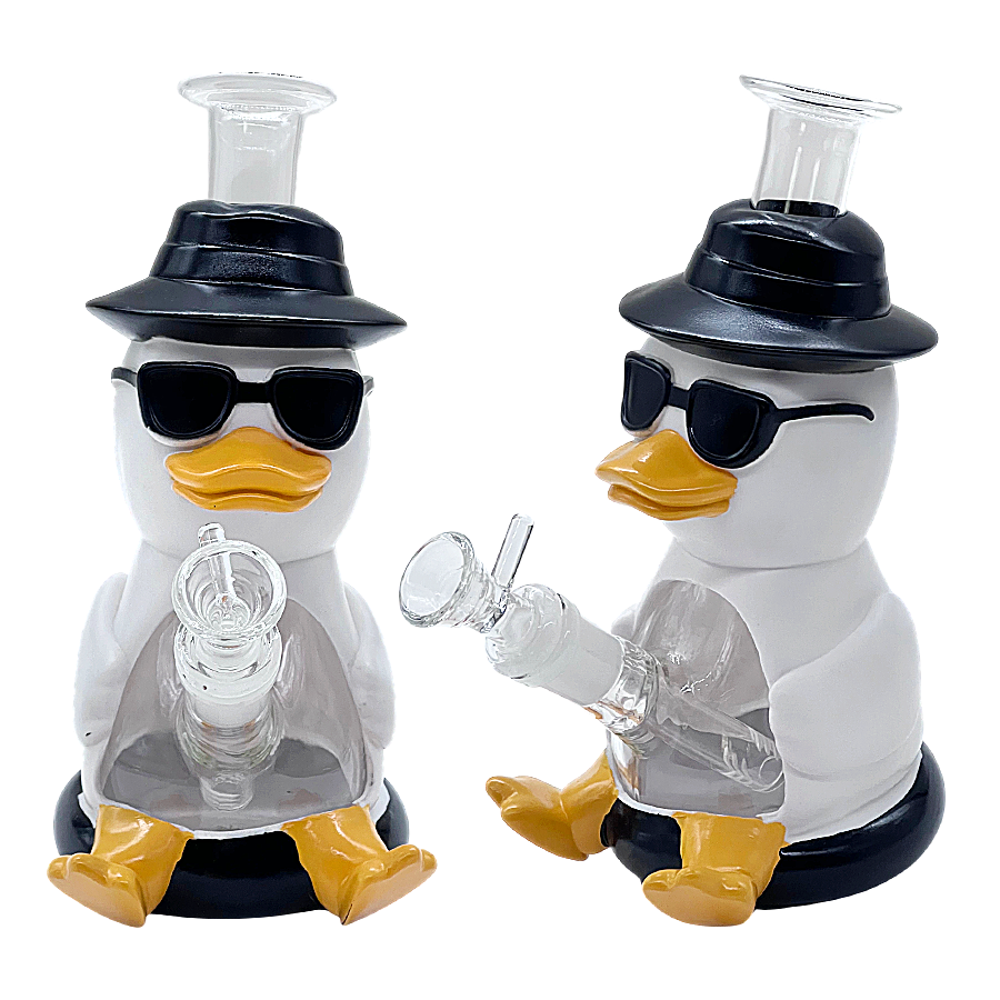 Duck With Sunglasses Silicone Waterpipe (H562) | 8 inches | Assorted Colors product image